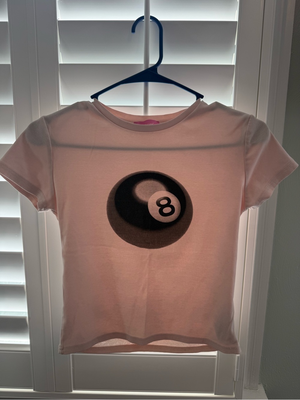 Hollister light Pink Short-Sleeve Tee with 8-Ball Graphic